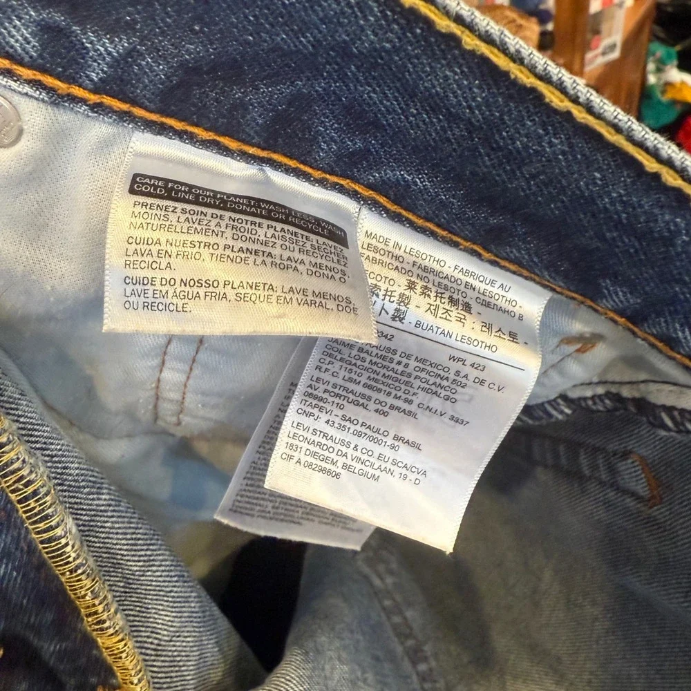 Levi Strauss 505 Mens Blue Wash Denim Jeans Regular Fit Straight Leg‎ W36 L34